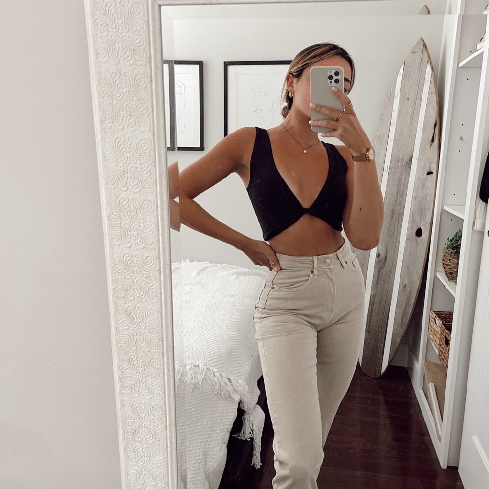 Cream colored high rise H&M jeans